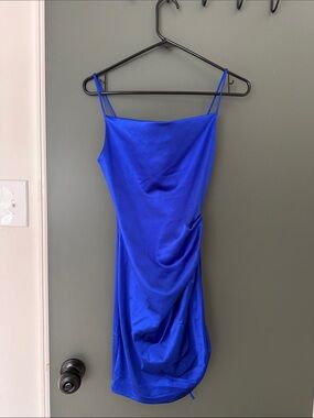 Honey and Rosie Royal Blue Satin Slip Dress